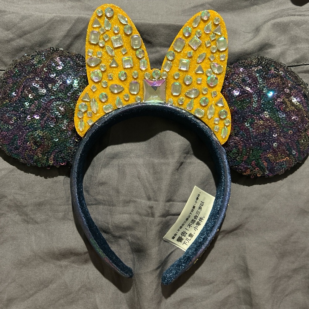 Disney Glittery Mouse Ears with Yellow Bow
